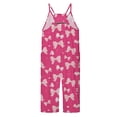 thumbnail image 5 of Girls Romper Bow Print Jumpsuits Rompers for Girls Spaghetti Strap Rompers with Pockets Girls Summer Outfits 4-5 Y, 5 of 5