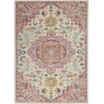 thumbnail image 1 of homeroots home decor 385589 4’ x 6’ Ivory and Pink Medallion Area Rug, 1 of 1