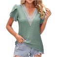 thumbnail image 1 of Birdeem Blouse Mode pour Femmes à Manches Courtes, Col en V, Coupe Ample, Manches Bouffantes, Imprimée, 1 of 1