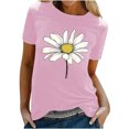 thumbnail image 1 of KIHOUT Nouveau Haut de Mode d'Été pour Femmes 2025, T-Shirt à Manches Courtes à Col Rond Décontracté à Imprimé Floral Rose TG, 1 of 5