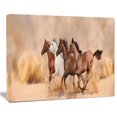 thumbnail image 1 of Design Art Herd Gallops in Sand Storm Canvas Print, 1 of 3