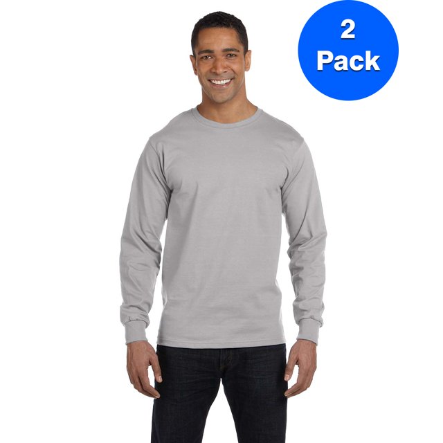 Hanes T-Shirt à Manches Longues pour Hommes Beefy-T - 5186 (Lot de 2)