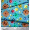 thumbnail image 2 of Soimoi Poly Georgette Fabric Colorful Flowers Clip Art Decor Fabric Printed Yard 42 Inch Wide, 2 of 3