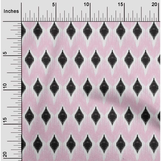 oneOone Georgette Viscose Fabric Geometric Ikat Printed Craft Fabric BTY 42 Inch Wide