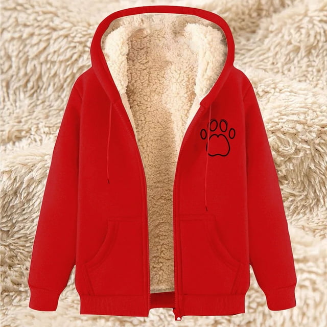 LOVZFMLL Vestes pour Femmes Sweat à Capuche en Polaire Imprimée à la Mode
