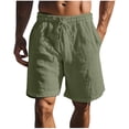 thumbnail image 2 of EOYWHK Men's Linen Shorts Elastic Waist Lounge Shorts Casual Solid Color Sleep Shorts with Drawstring Pockets, 2 of 6