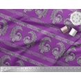 thumbnail image 2 of Soimoi Rayon Fabric Peacock Block Print Sewing Fabric Yard 56 Inch Wide, 2 of 3