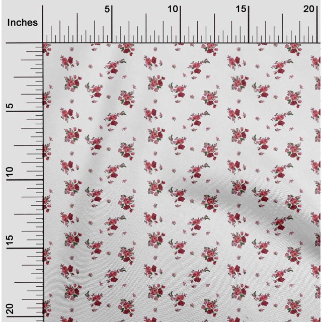 oneOone Viscose Jersey Fabric Leaves & Flower Floral Print Fabric BTY 60 Inch Wide