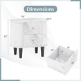 thumbnail image 3 of Gymax Table de Chevet 2 Pcs avec 2 Tiroirs Table de Chevet en Faux Marbre pour Petit Espace, 3 of 10