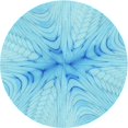 thumbnail image 1 of Ahgly Company Tapis Rond Lavable en Machine Intérieur Transitionnel Bleu, 7 Pieds Rond, 1 of 7