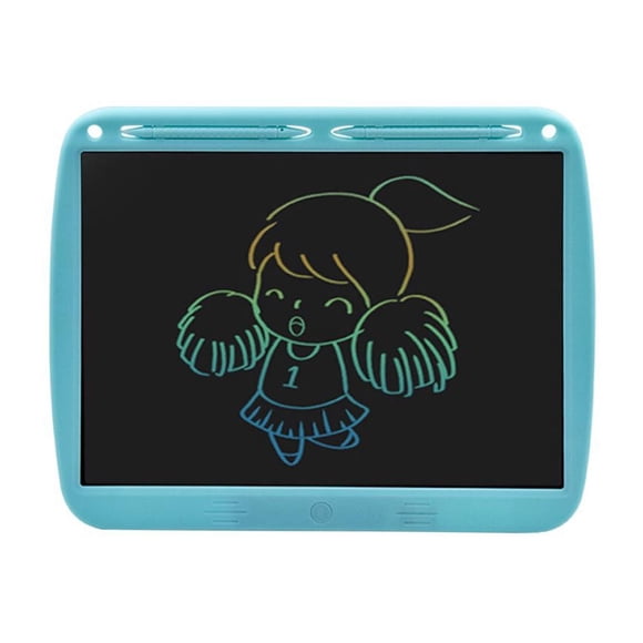 Tablette d'Écriture LCD, Tableau à Gribouiller, Tablette de Dessin Colorée de 15 Pouces, Bloc d'Écriture pour Enfants avec 2 Stylets, Bleu