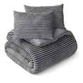 thumbnail image 2 of Mainstays Kids Gray Solid Plush Ribbed Corduroy Comforter Set, Full/Queen, 3 Pieces, 2 of 6