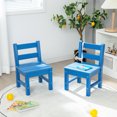 thumbnail image 3 of Gymax 2 PCS Kids Chairs Indoor Outdoor Heavy-Duty All-Weather Children Learning Chair Blue, 3 of 9