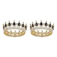 thumbnail image 1 of ZheElen Alloy Durable And Non-deforming Rhinestone For Wedding Or Cosplay Family Wedding Hair Crown Gold  + black 2Set, 1 of 6