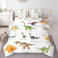 thumbnail image 1 of 7 Piece Bed in a Bag Queen Size Comforter Set for Kids Dinosaur Bedding Set,Kids Dino Reversible Bed Set,Cartoon Animal Comforter with Sheet Set,All Season, 1 of 5