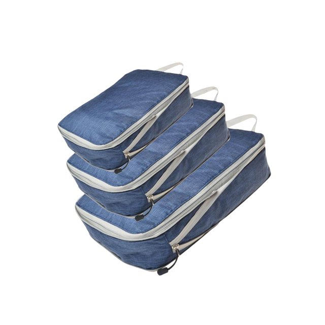 3 Pièces Organisateur de Bagages Imperméables Sacs de Rangement Légers Bleu Marine