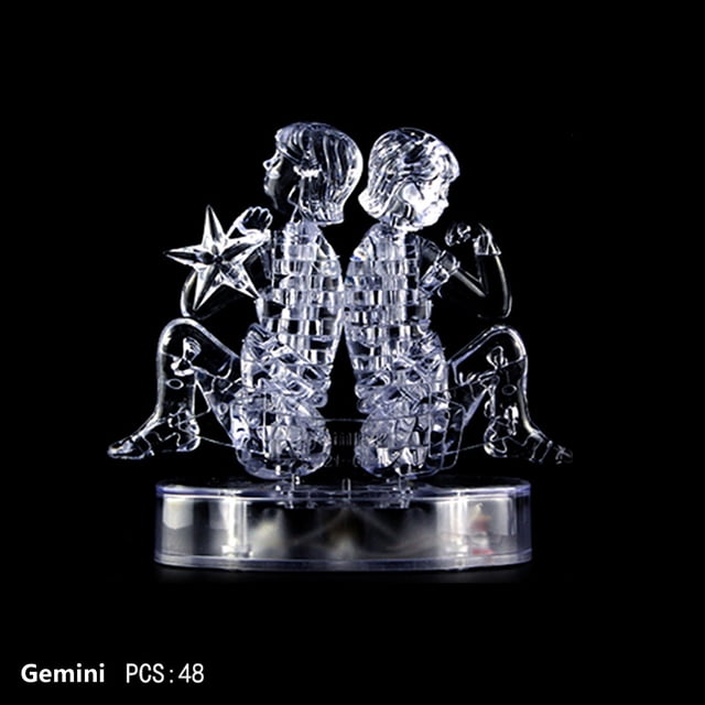 Meitianfacai Crystal Casse-Tête Jig-saw Clear Twelve 12 Astrolog Flash LED Light