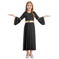 thumbnail image 1 of iiniim Robe d'Ange d'Halloween pour Filles à Manches Longues, Bordure Dorée, Déesses de Princesse, Toge, Robe de Fête, Louange, Noir 14, 1 of 6