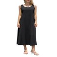 thumbnail image 1 of Robe Débardeur Décontractée en Coton et Lin pour Femmes avec Poches Maxi, Couleur Unie, Robe Bohème, 1 of 9
