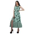 thumbnail image 3 of Moomaya Robe Longue Imprimée pour Femmes, Fente avant, Aguichant, Sans Manches, en Rayonne, Robe de Mariage, 3 of 4