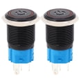 thumbnail image 2 of 16mm Black Metal Self Locking Switch  LED Lamp Symbol  IP65 Protection with Stainless Steel Housing for Practical Use  Oxidized Finish for High Performance, 2 of 7