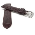thumbnail image 2 of 20mm Mens' Alligator Style Leather Watch Band Strap, Glossy Finish, Stainless Steel Buckle, 2 of 7