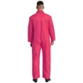 thumbnail image 2 of Runhomal Men's Long Sleeve Coveralls Dustproof Durable Button Up Work Overalls Jumpsuits Workwear Hot Pink XL, 2 of 5