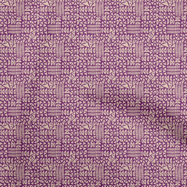 oneOone Viscose Chiffon Purple Fabric Geometric Sewing Craft Projects Fabric Prints By Yard 42 Inch Wide