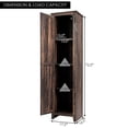 thumbnail image 3 of Costway Linen Tower Bathroom Storage Cabinet Tall Slim Side Organizer w/ Shelf Walnut, 3 of 10
