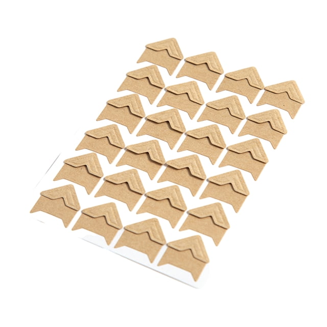 ZheElen 24piece Easy To Remove Vintage Corner Kraft Stickers Durability Wide Application yellow