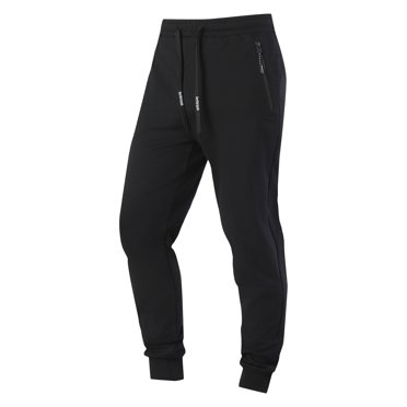 hoksml Mens Joggers with Zipper Pockets Solid Color Drawstring Elastic Waist Athletic Pants Casual Sweatpants