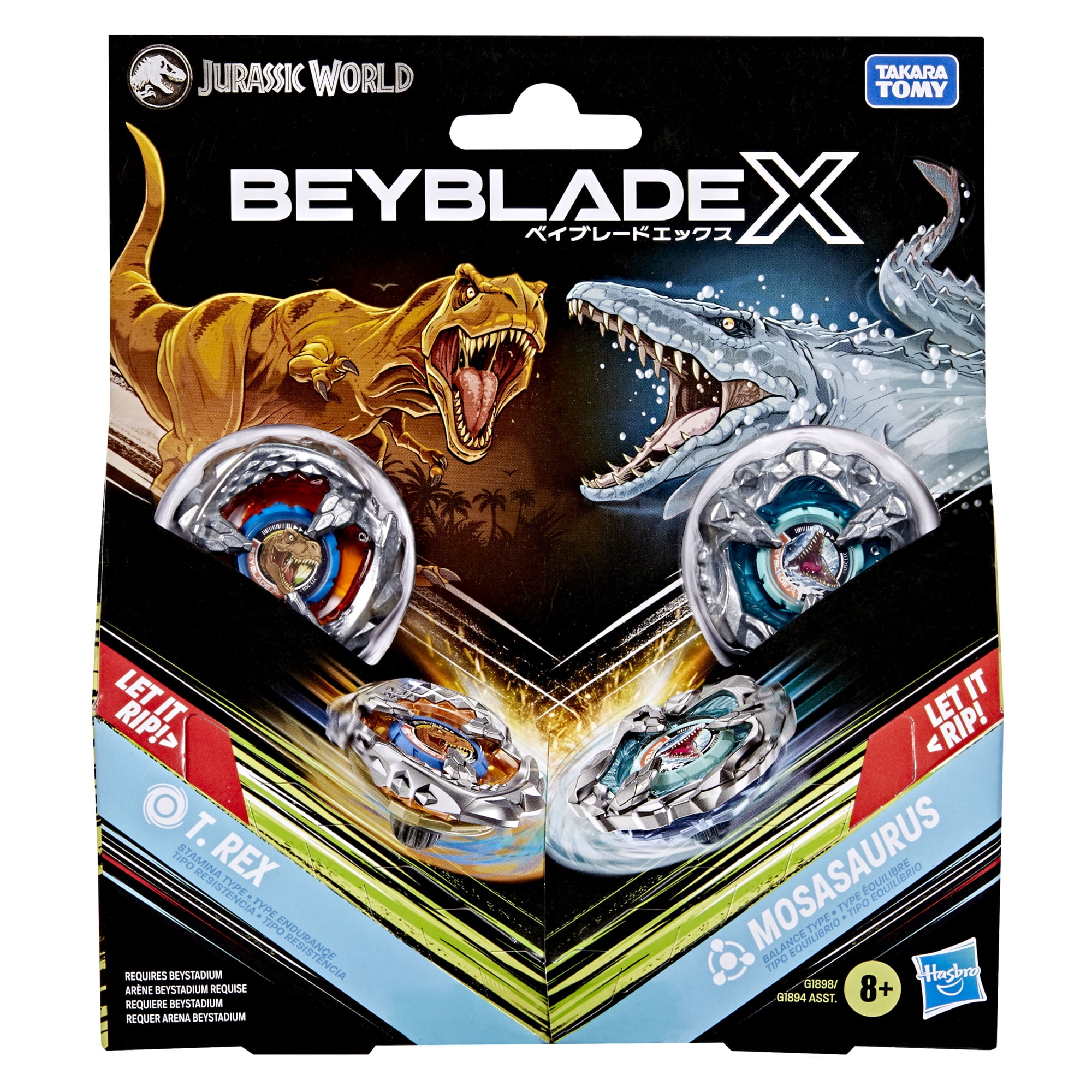 TAGRIGHT セット Beyblade X Jurassic World Collab T. Rex vs. Mosasaurus Multipack