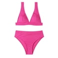 thumbnail image 4 of zanvin Womens High Waisted Bathing Suits Bikini Sets Two Piece Swimsuits,Hot Pink,S, 4 of 6