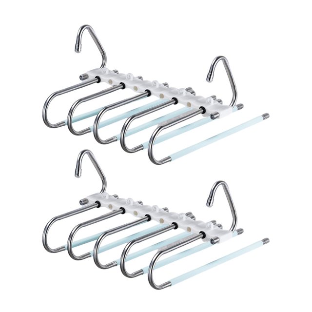 Multiple Jean Trouser Scarf Hangers For Men Women ABS Multi-functional 2PCS Storage Artifact Stainless Steel Pants Hook