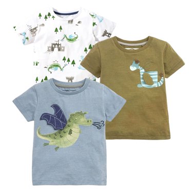 Toddler Boys' Short Sleeve Tees Cotton Casual Graphic Crewneck Summer Top Clothes T-Shirts