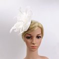 thumbnail image 4 of Accessoire de Tête pour Femmes pour Cocktail et Thé, Chapeau Fascinateur, Plume Florale, Pince à Cheveux en Maille, 4 of 8