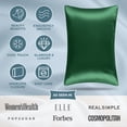 thumbnail image 4 of Bare Home Satin Pillowcase Set - Luxury Pillowcases - Soft and Smooth - Breathable - Envelope Closure - Standard, Forest Green, 4 of 8
