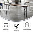 thumbnail image 2 of 18'' x 72'' Rectangular Wood Folding Training / Seminar Table with Smooth Clear Coated Finished Top, 2 of 9