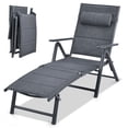 thumbnail image 1 of Patiojoy Chaise Longue Inclinable de Patio pour l'Extérieur, Chaise Pliante Réglable avec 7 Positions de Dossier et Oreiller Amovible, 1 of 9
