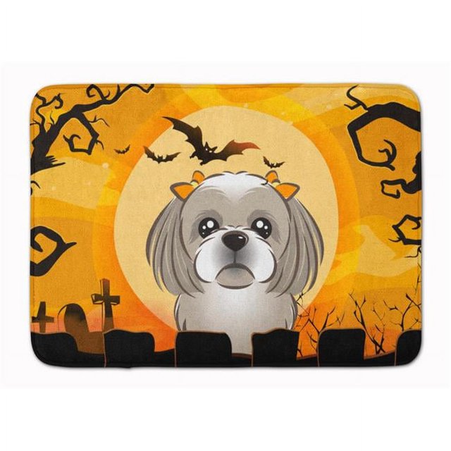 Carolines Treasures BB1808RUG Halloween Grey & Silver Shih Tzu Machine Washable Memory Foam Mat