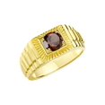 thumbnail image 4 of RYLOS Men's Ring 14K Yellow Gold Ring, 7MM Round Shape Gemstone Designer Style Rings Smoky Quartz June Birthstone Rings Gold Size 8, 4 of 7