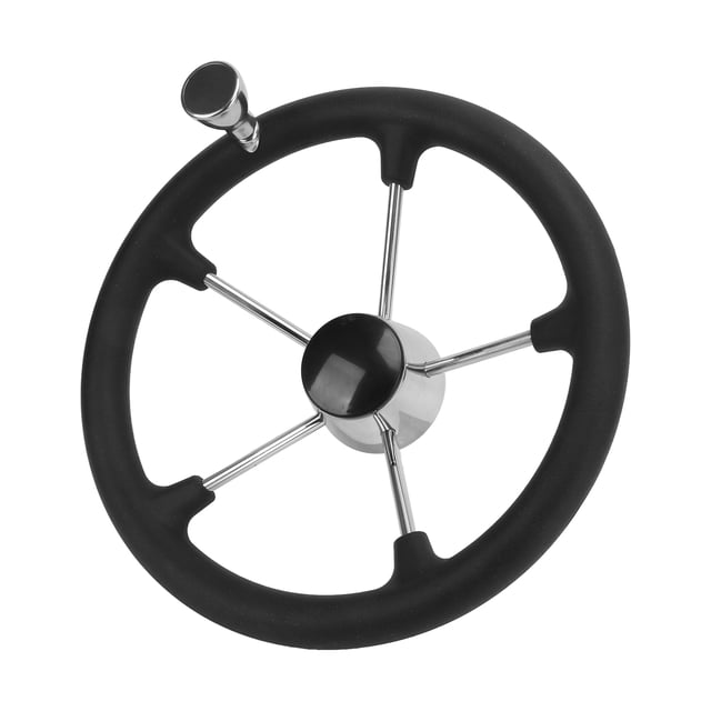 Boat Steering Wheel, 13.5in Durable 5-Spoke Steering Wheel Easy Installation For Marine For Yacht
