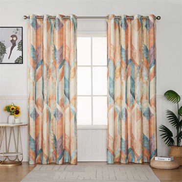 Innerwin Rideau de Fenêtre Rideaux Écoénergétiques Isolés Thermiquement Occultants Rideaux de Luxe Protection UV Panneau d'Intimité Moderne Orange 52 x 84 Pouces