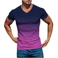 thumbnail image 1 of LSLJS Mens Gradient Print T-Shirt Fitness Muscle Short Sleeve Shirts V-Neck Athletic Pullover Top, 1 of 4