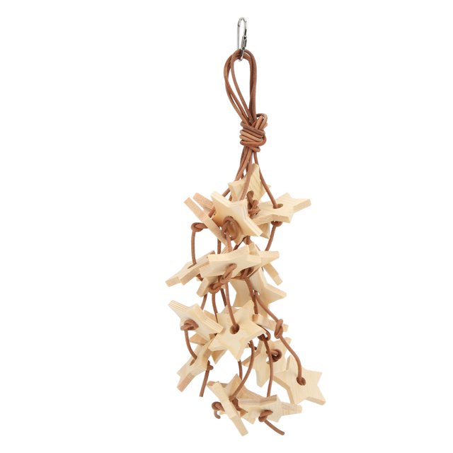 Bird Wood Star Toy, Natural Healthy Wood Star Chewing Toy Attractive For Bird Exercise Wood Color,Colorful