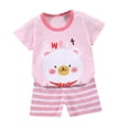 thumbnail image 2 of EGNMCR Ensembles de Blouses et Chemises à Manches Courtes à Col Rond Tout-Petits Enfants Bébés Garçons Filles Mode Mignon Imprimé Chiot à Manches Courtes Tenue Décontractée Ensemble Fille, 2 of 4
