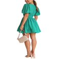 thumbnail image 3 of Ladies‘ Summer Casual A-line Dress in Solid Color with Deep V-Neckline, 3 of 5