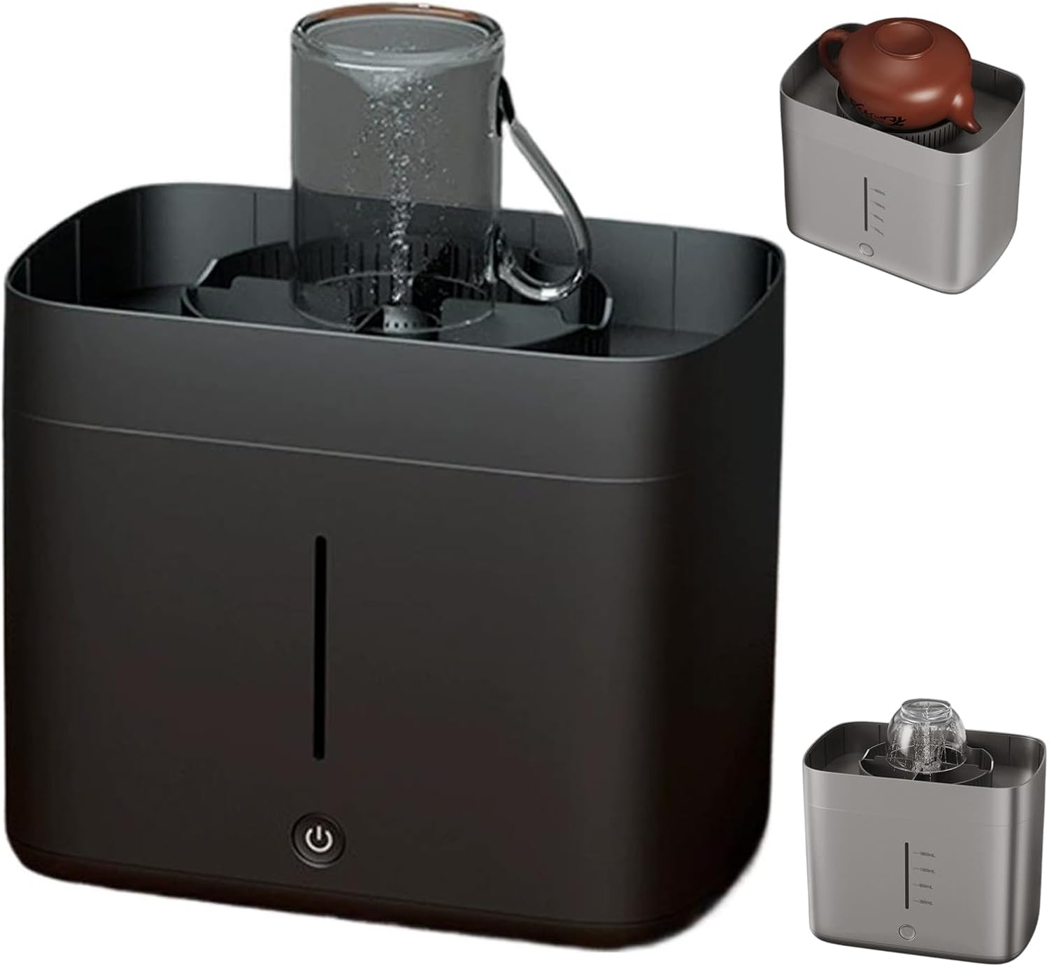 Electric Glass Rinser Tea Cup Washer, Desktop Automatic Cup Washing Machine with 1.6L Water Tank, High Pressure Jets for 3-10cm Diameter Cups, Portable Bottle Washer for Home(black)Q