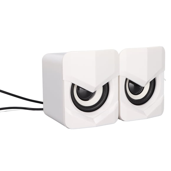 Desktop Speaker, Multi Purpose Clear Attractive Desktop Mini LED Speaker Save Space Compact for Computer for Home for PalyStation4 Black,White