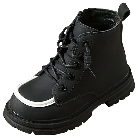 Wxirdiow Kids Toddler Snow Boots Childrens Fashion Boots Fashionable Boys Short Boots With Velvet Girls Boots Black Size,11.5-12 Years